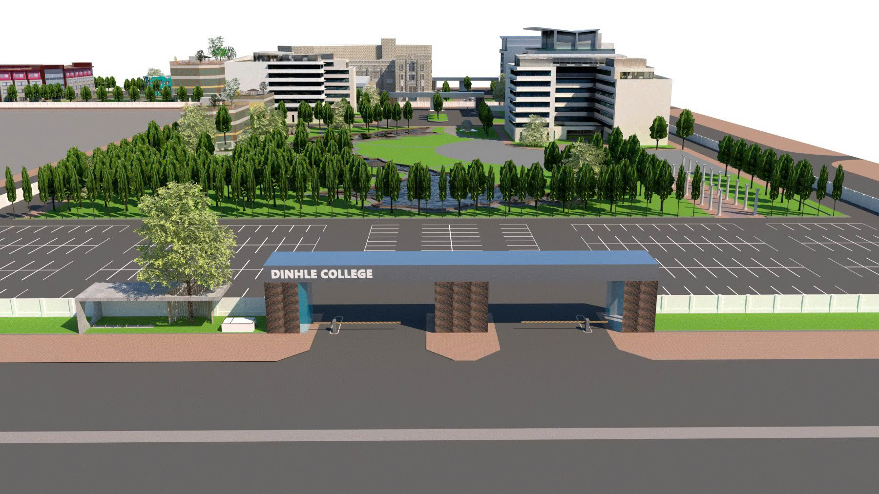 Dinhle College Main Entrance Gate 1 - Impressive campus entrance